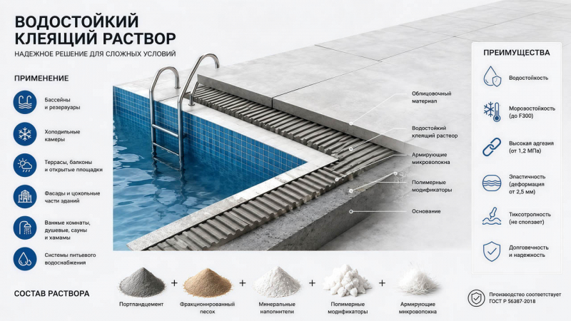 Водостойкий клеящий раствор: характеристики, применение и технология работы